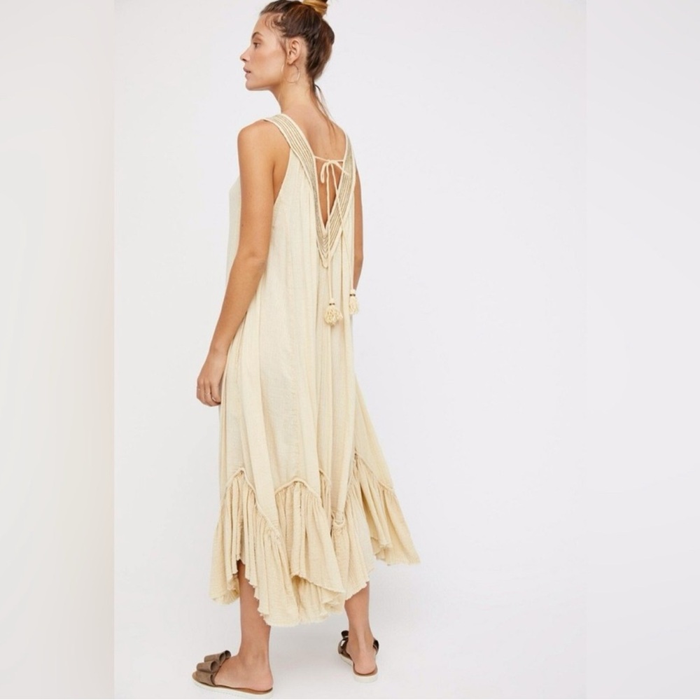 Free People Dreams of Bali Maxi Dress in Ivory Size Large
